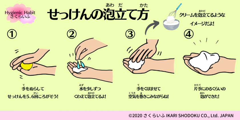 固形石鹸の泡立て方