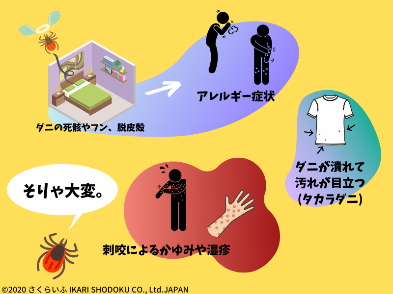 ダニが引き起こす健康被害