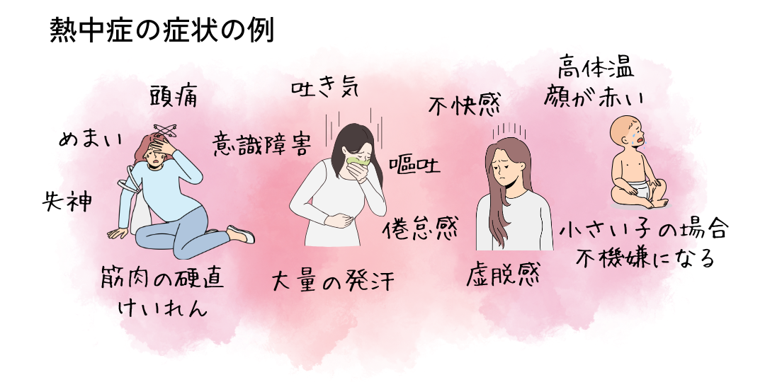 熱中症の症状の例